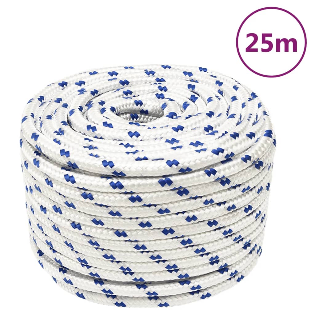 vidaXL Corda de barco 12 mm 25 m polipropileno branco