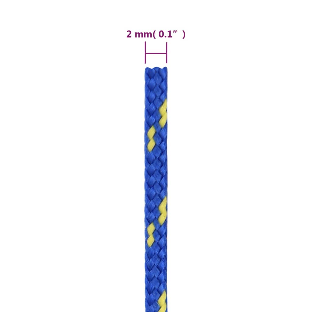 vidaXL Corda de barco 2 mm 250 m polipropileno azul