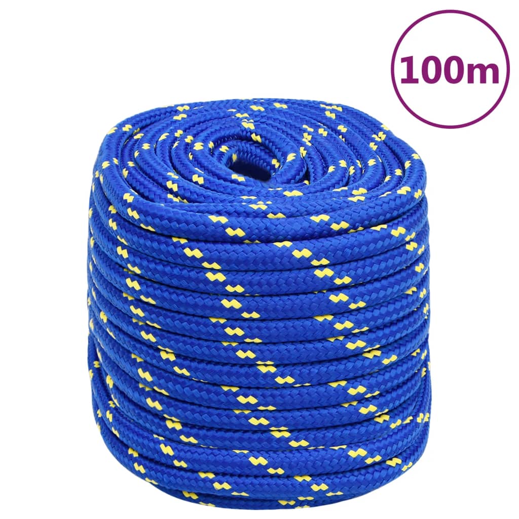 vidaXL Corda de barco 18 mm 100 m polipropileno azul