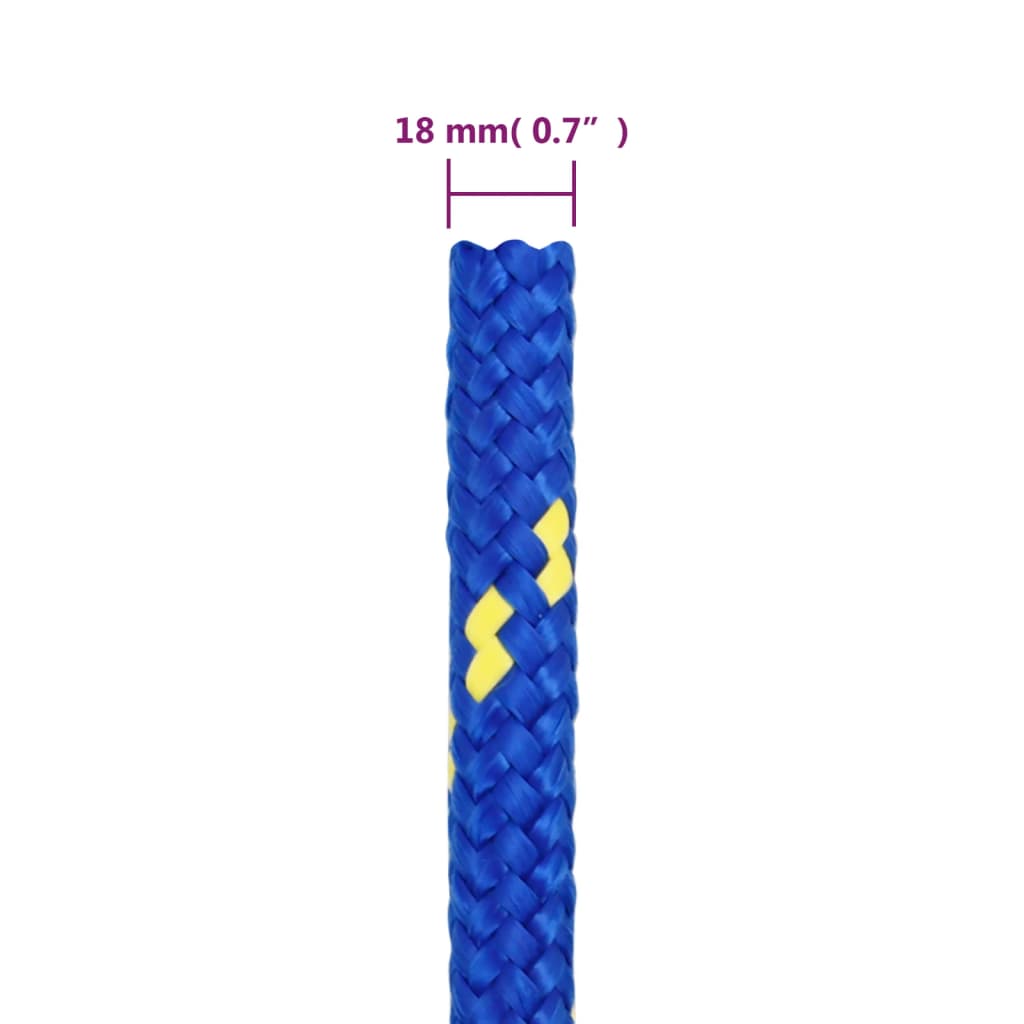 vidaXL Corda de barco 18 mm 100 m polipropileno azul