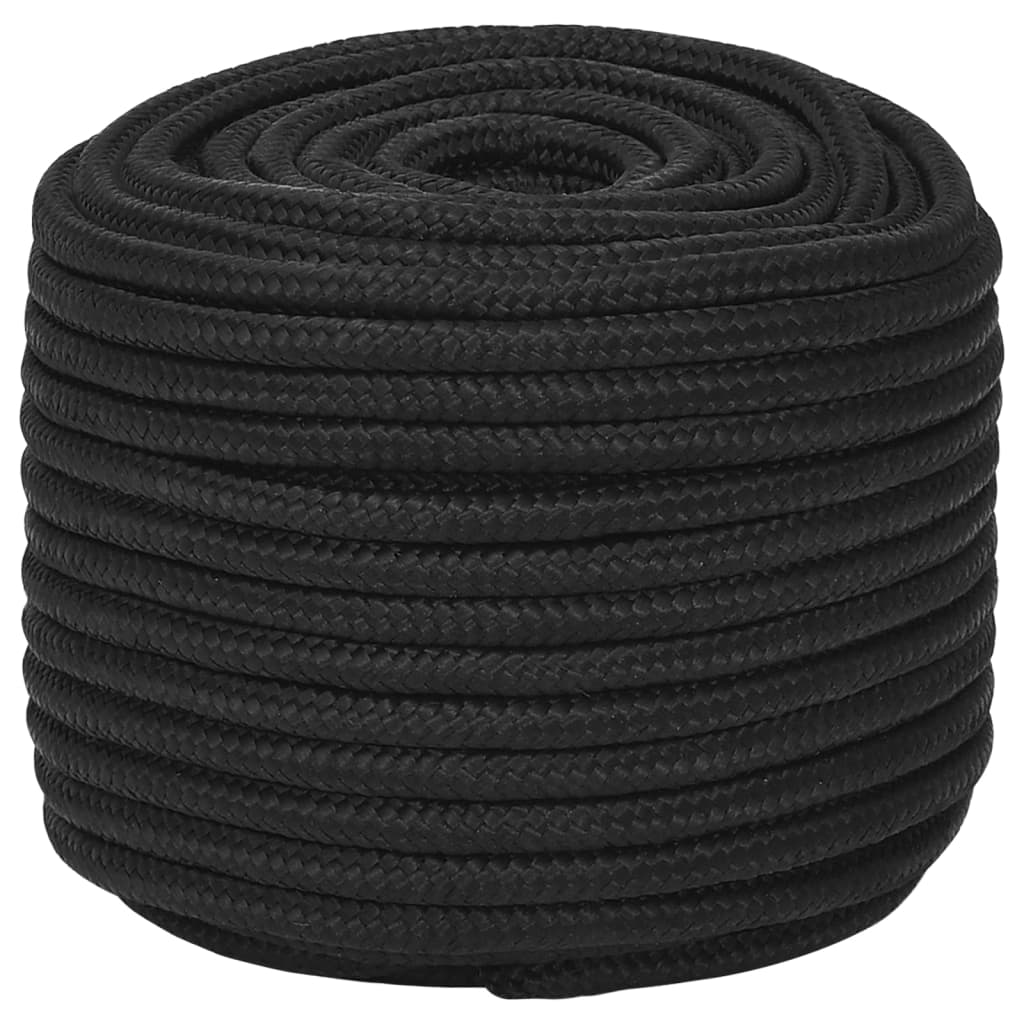 vidaXL Corda de barco 14 mm 50 m polipropileno preto completo