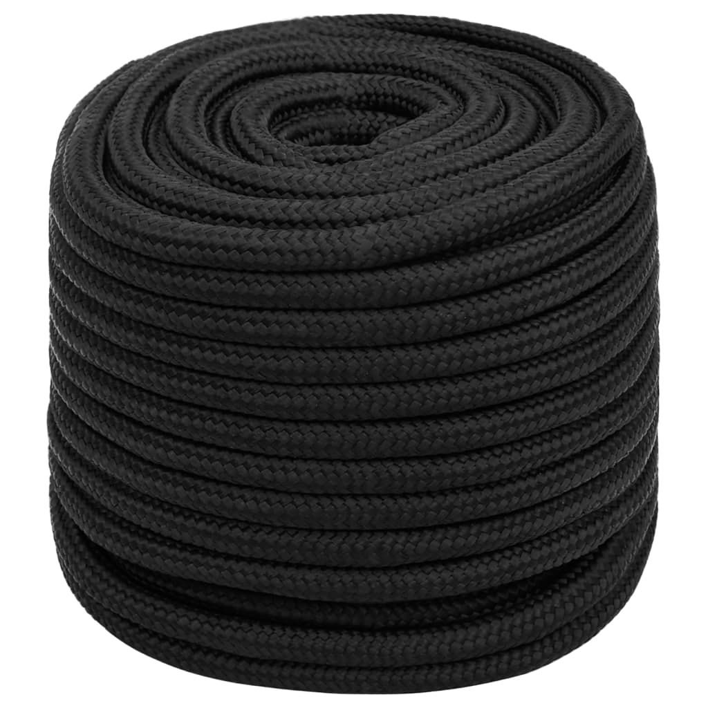 vidaXL Corda de barco 16 mm 100 m polipropileno preto completo