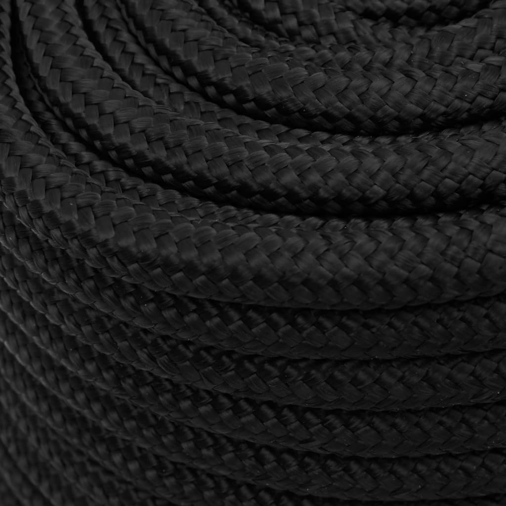 vidaXL Corda de barco 16 mm 100 m polipropileno preto completo