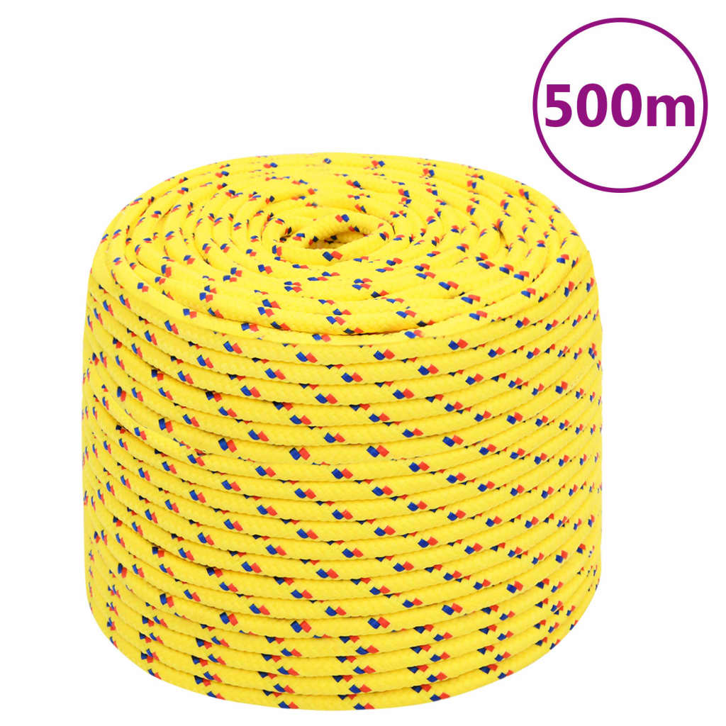 vidaXL Corda de barco 6 mm 500 m polipropileno amarelo