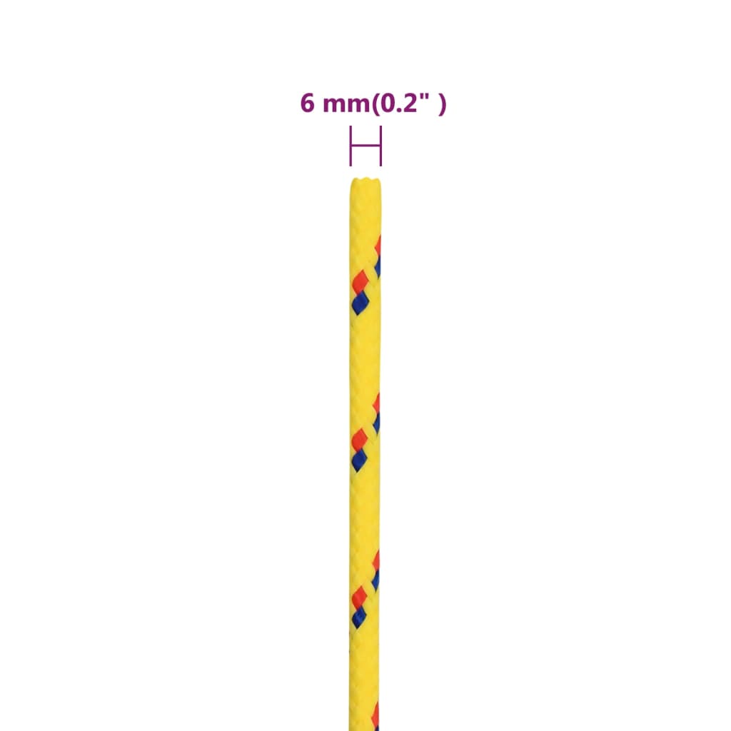 vidaXL Corda de barco 6 mm 500 m polipropileno amarelo