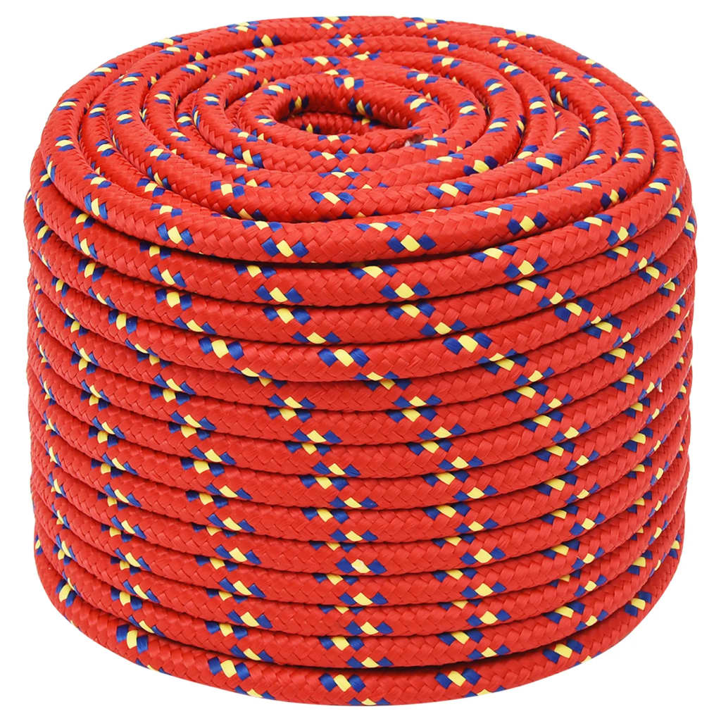 vidaXL Corda de barco 14 mm 100 m polipropileno vermelho