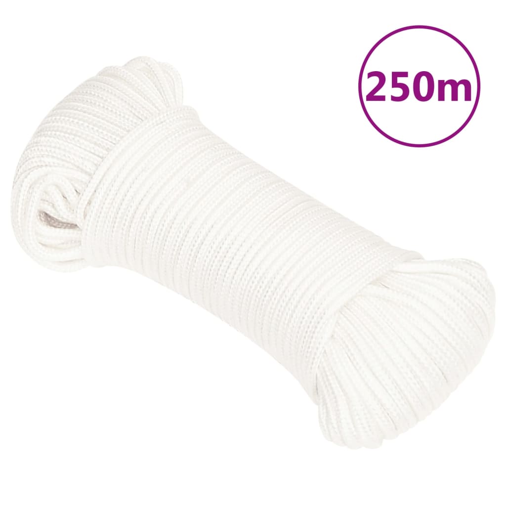 vidaXL Corda de barco 4 mm 250 m polipropileno branco completo