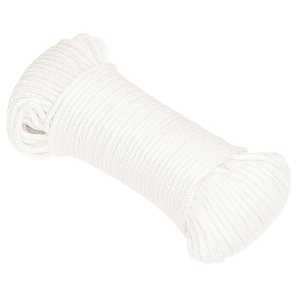 vidaXL Corda de barco 4 mm 250 m polipropileno branco completo