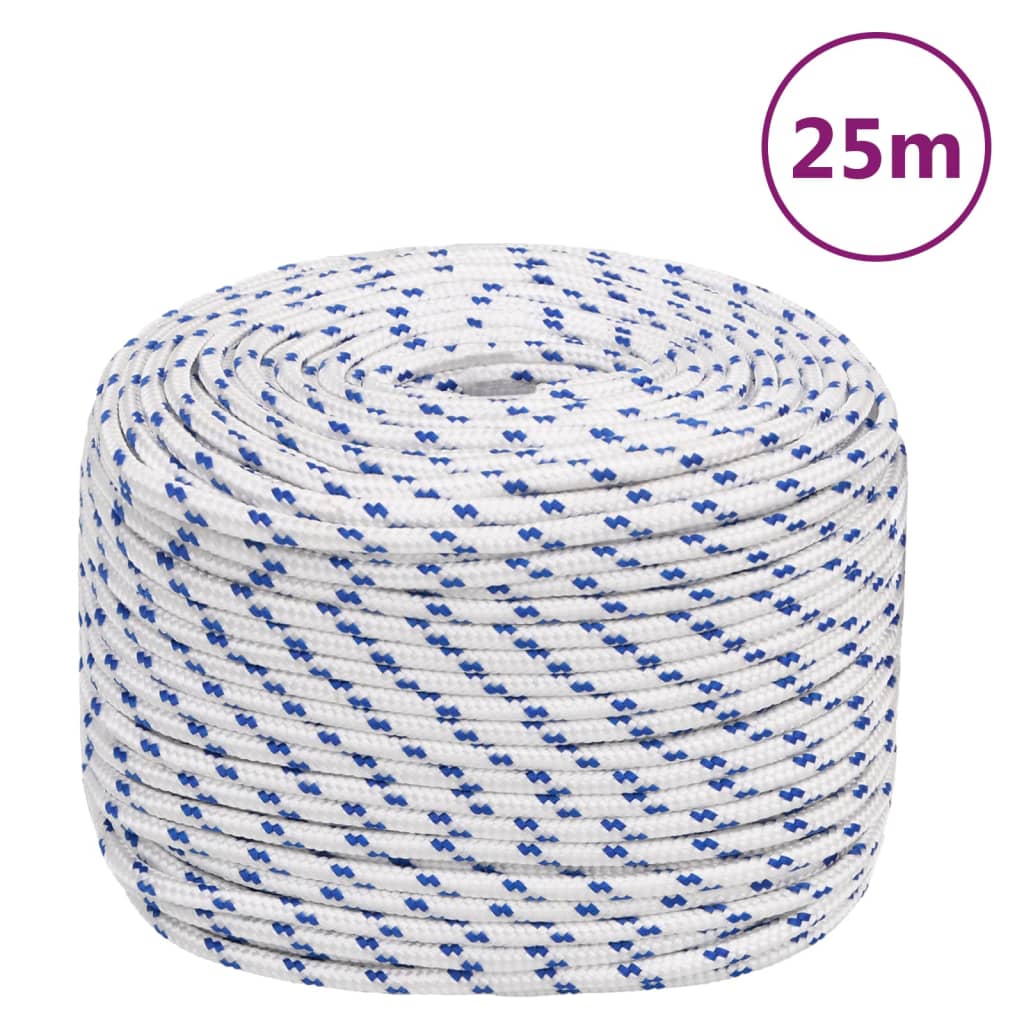 vidaXL Corda de barco 6 mm 25 m polipropileno branco