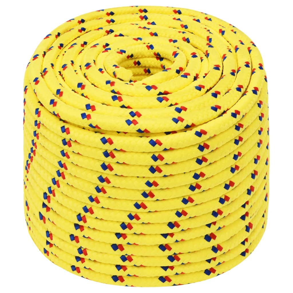 vidaXL Corda de barco 12 mm 100 m polipropileno amarelo