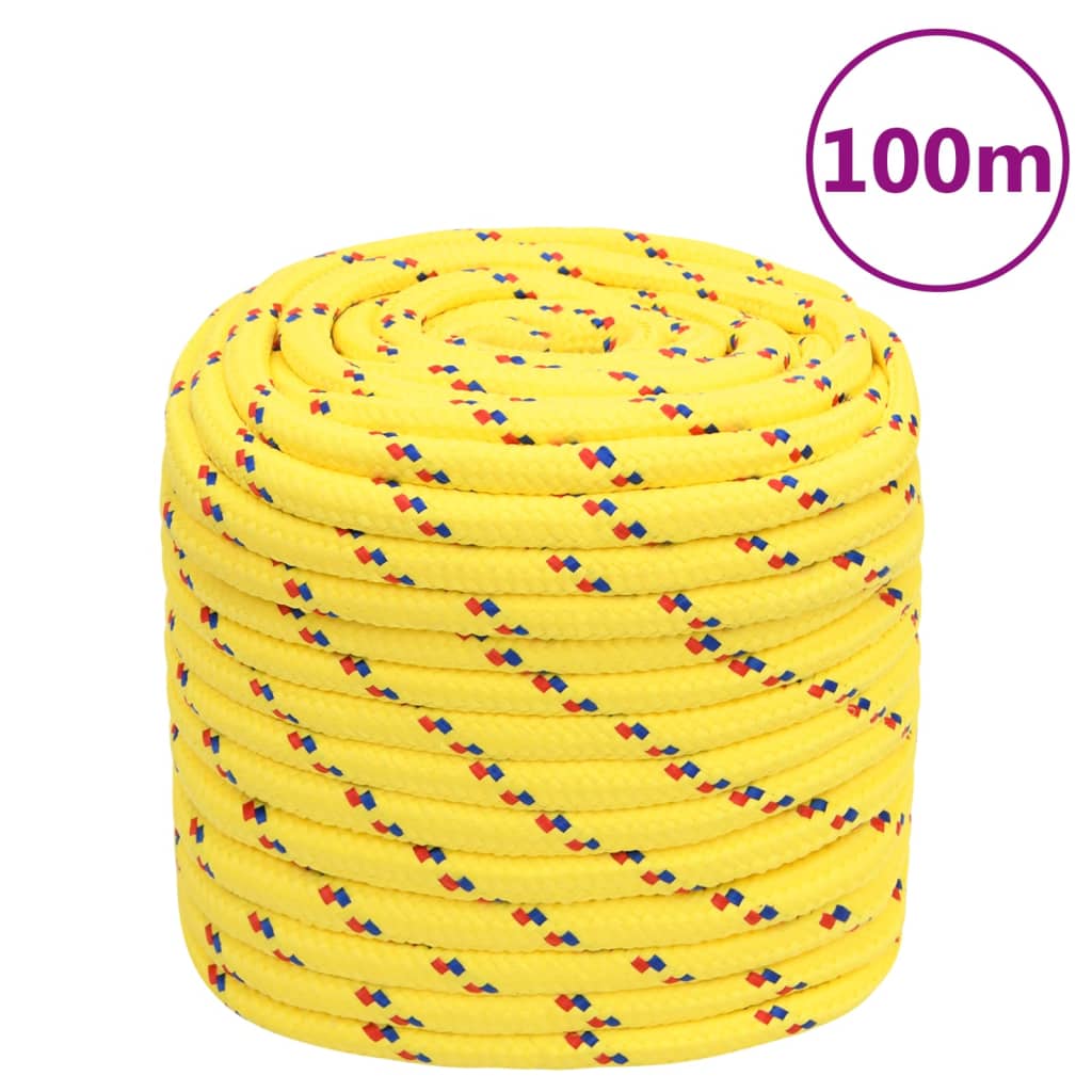 vidaXL Corda de barco 18 mm 100 m polipropileno amarelo