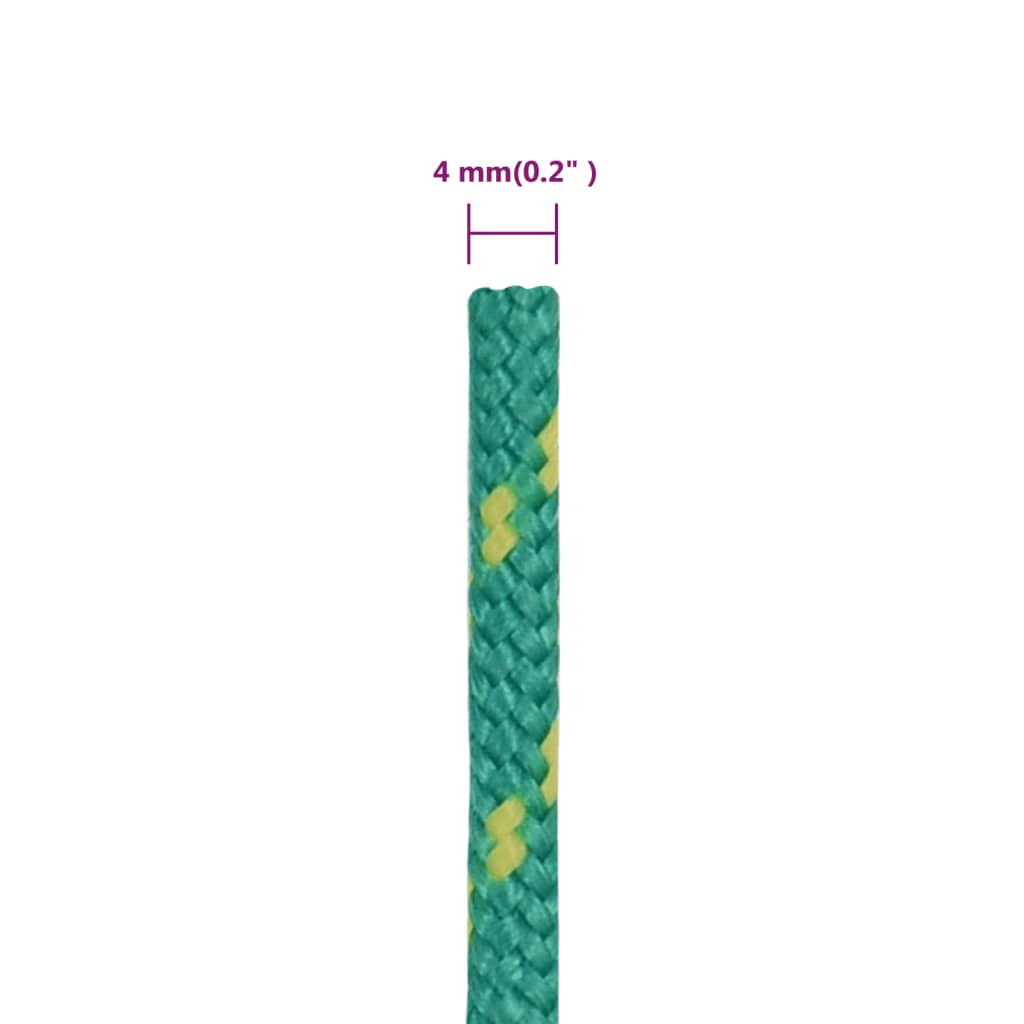 vidaXL Corda de barco 4 mm 250 m polipropileno verde