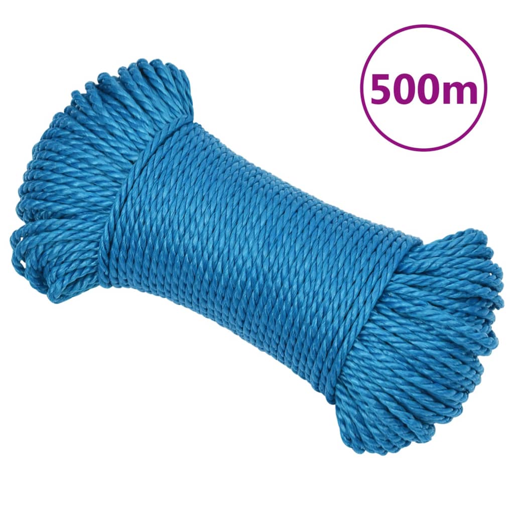 vidaXL Corda de trabalho 3 mm 500 m polipropileno azul