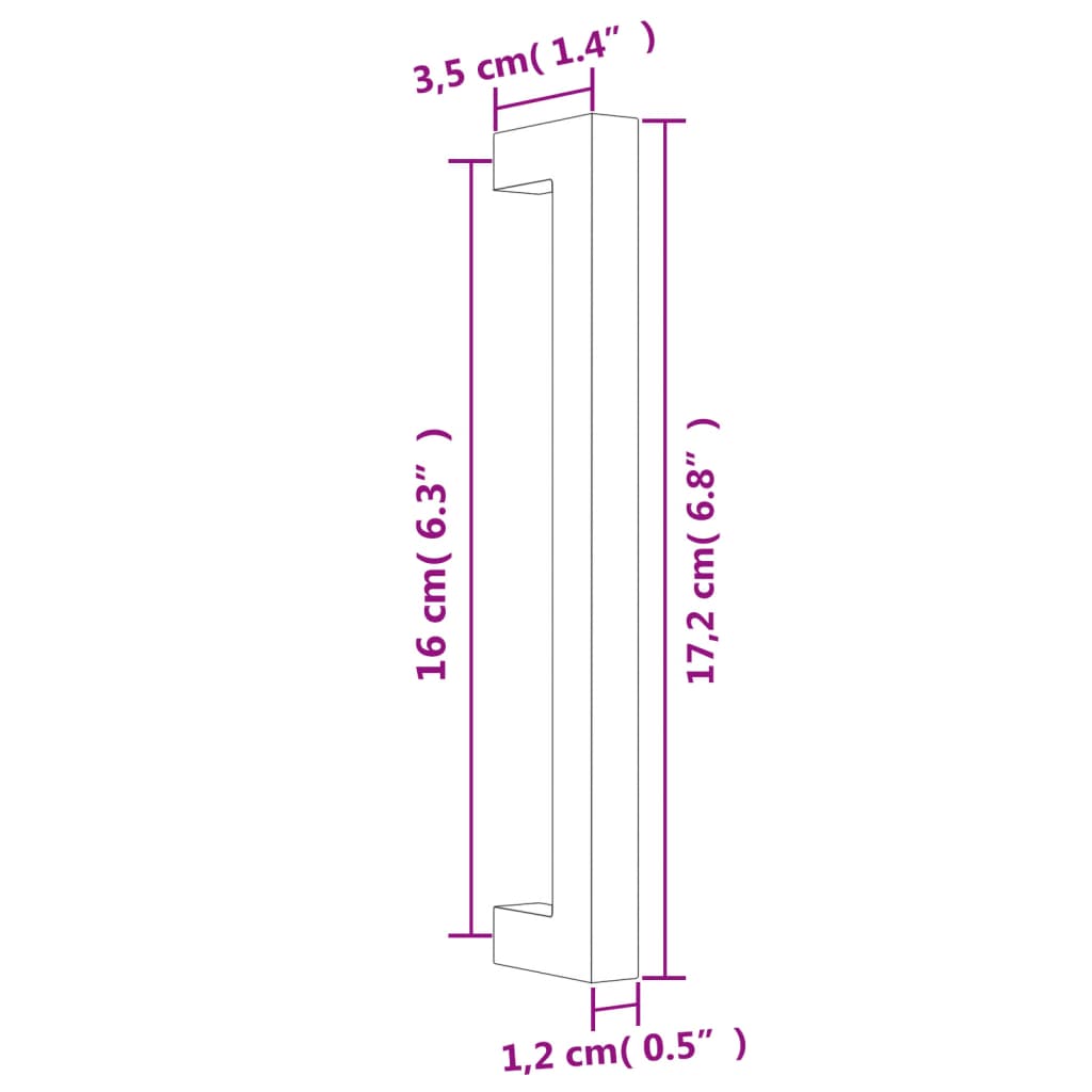 vidaXL Puxadores para móveis 10 pcs 160 mm aço inoxidável preto