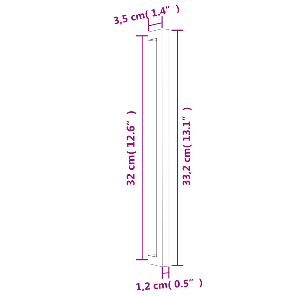 vidaXL Puxadores para móveis 10 pcs 320 mm aço inoxidável bronze