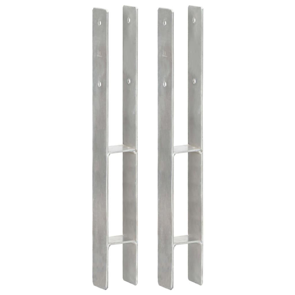 vidaXL Âncoras de vedação 2 pcs 7x6x60 cm aço galvanizado prateado