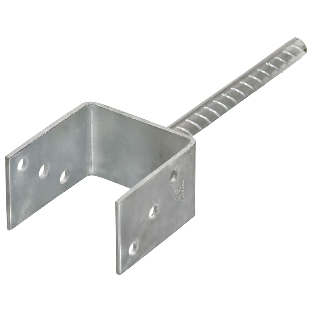 vidaXL Âncoras de vedação 6 pcs 9x6x30 cm aço galvanizado prateado