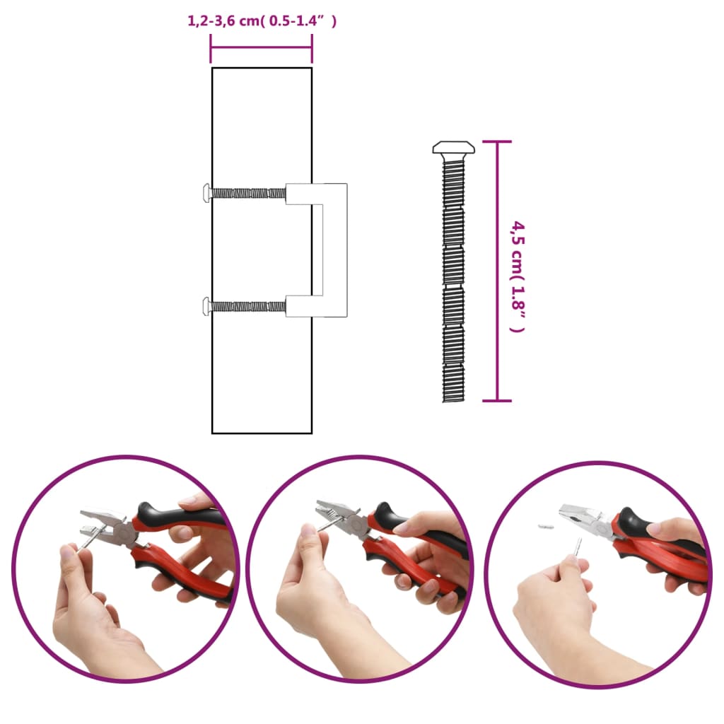 vidaXL Puxadores para móveis 10 pcs 64 mm aço inoxidável prateado