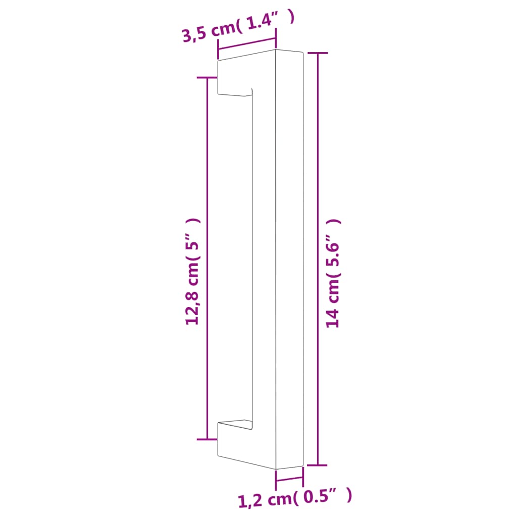 vidaXL Puxadores para móveis 10 pcs 128 mm aço inoxidável prateado