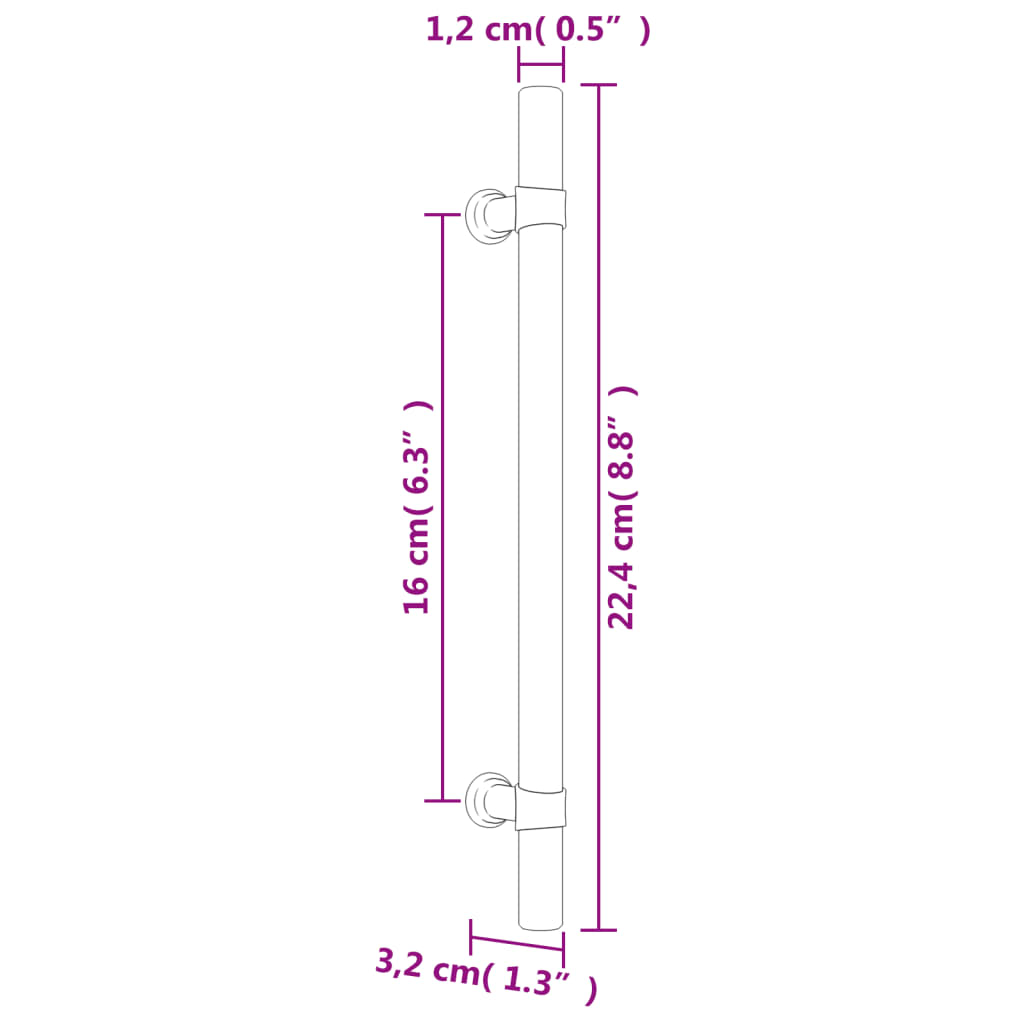 vidaXL Puxadores para móveis 10 pcs 160 mm aço inoxidável bronze