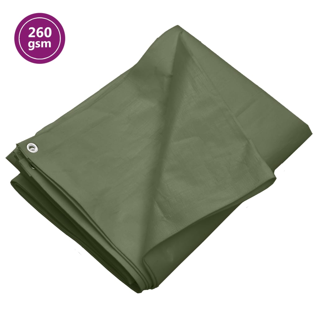 vidaXL Lona 260 g/m² 3x6 m PEAD verde