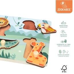 Woomax|Puzzle Infantil de Madeira Woomax (12 Unidades)