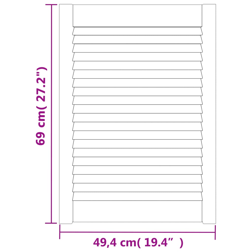 vidaXL Portas de armário 2 pcs com design de persiana pinho maciço