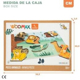 Woomax|Puzzle Infantil de Madeira Woomax (12 Unidades)