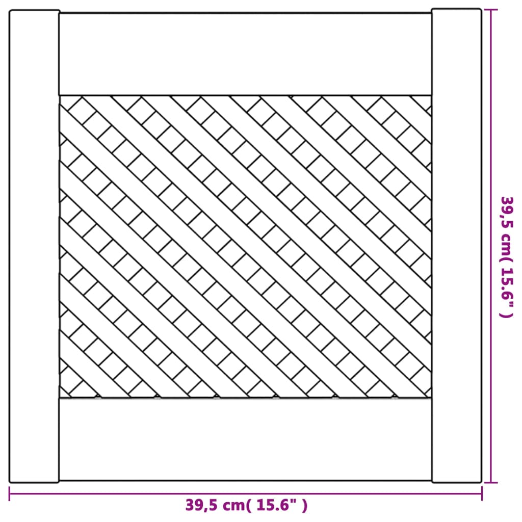 vidaXL Portas de armário design treliça 2 pcs 39,5x39,5cm pinho maciço