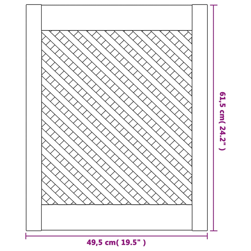 vidaXL Portas de armário design treliça 2 pcs 49,5x61,5cm pinho maciço