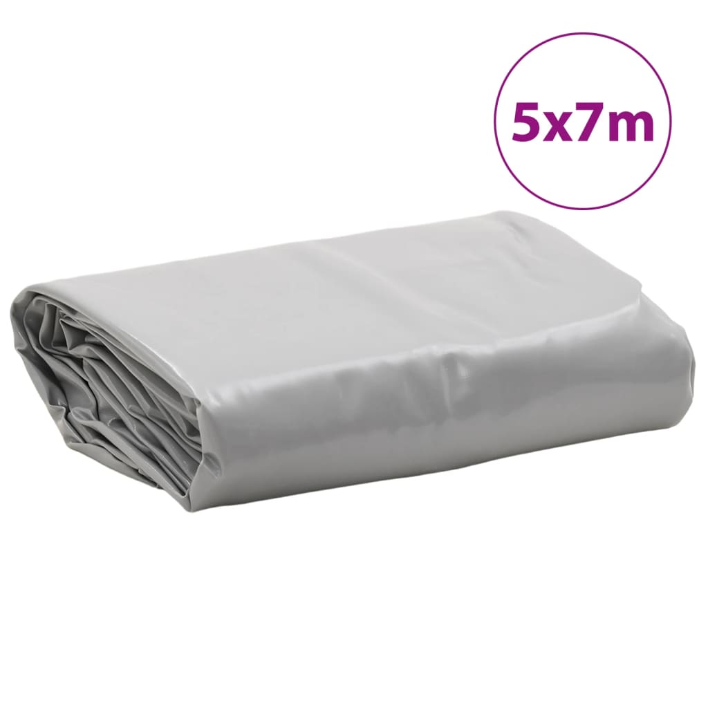 vidaXL Lona 5x7 m 650 g/m² cinzento