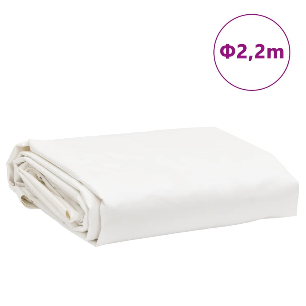 vidaXL Lona Ø 2,2 m 650 g/m² branco