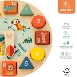 Woomax|Jogo Educativo Woomax animais Relógio (6 Unidades)