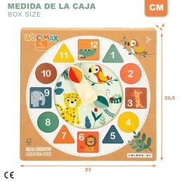 Woomax|Jogo Educativo Woomax animais Relógio (6 Unidades)