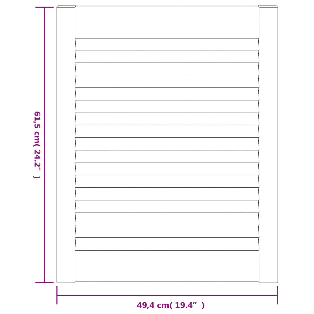 vidaXL Portas de armário 2 pcs com design de persiana pinho maciço