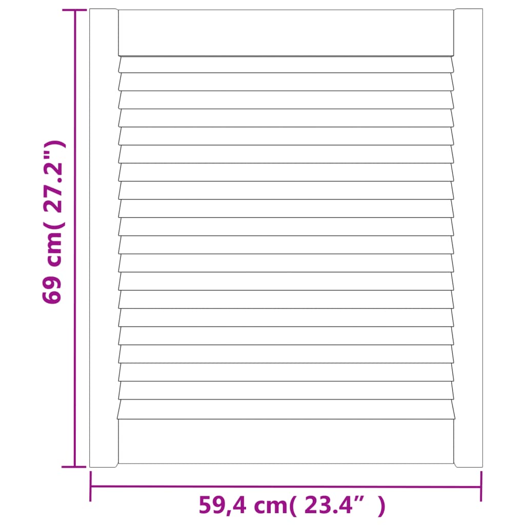 vidaXL Portas de armário 2 pcs design de persiana pinho maciço branco