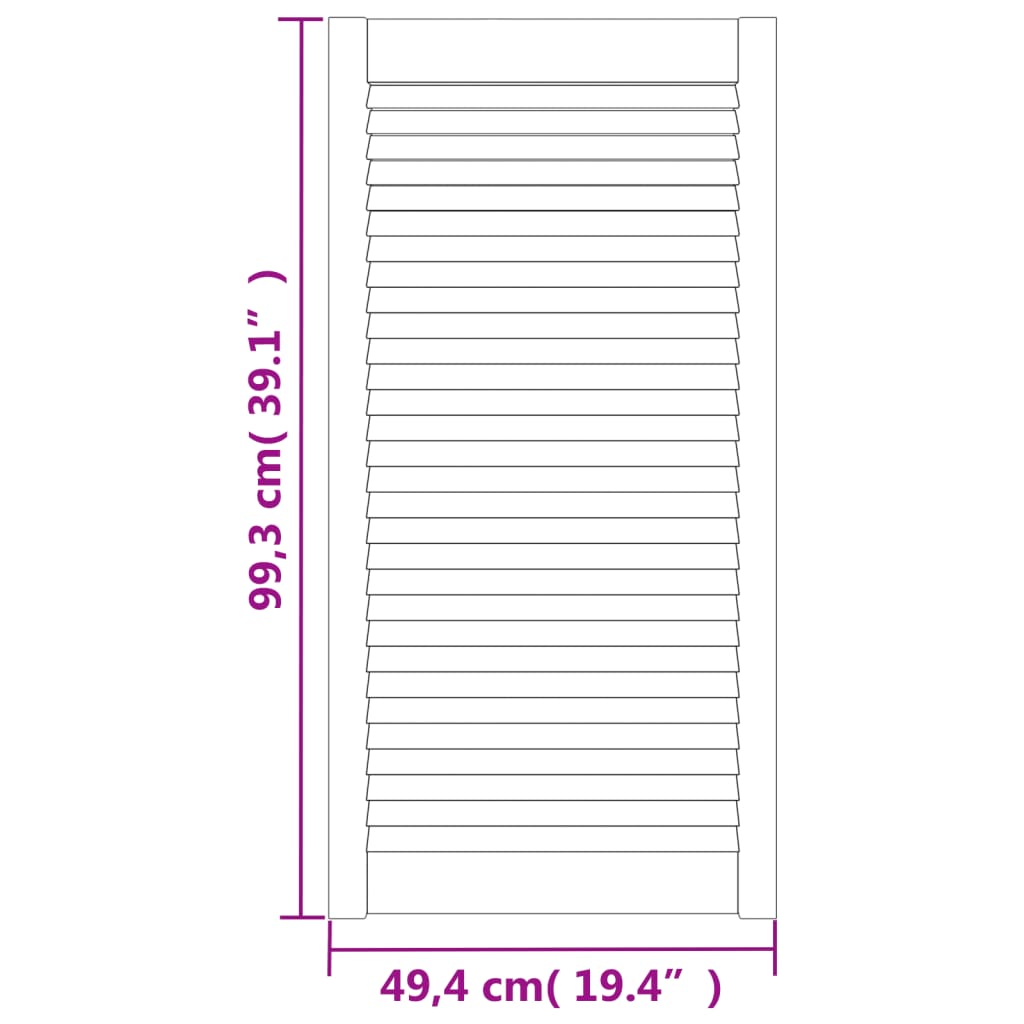 vidaXL Portas de armário 2 pcs design de persiana pinho maciço branco