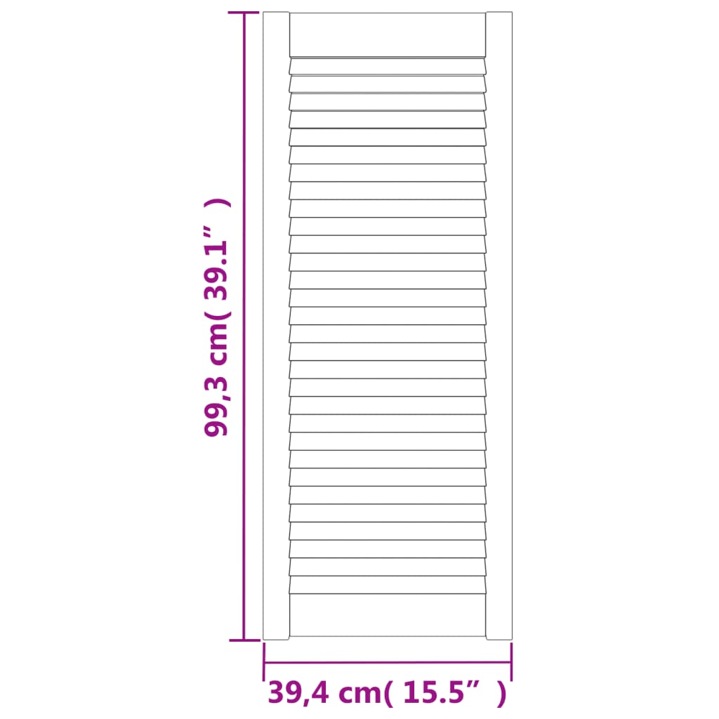 vidaXL Portas de armário 4 pcs design de persiana pinho maciço branco