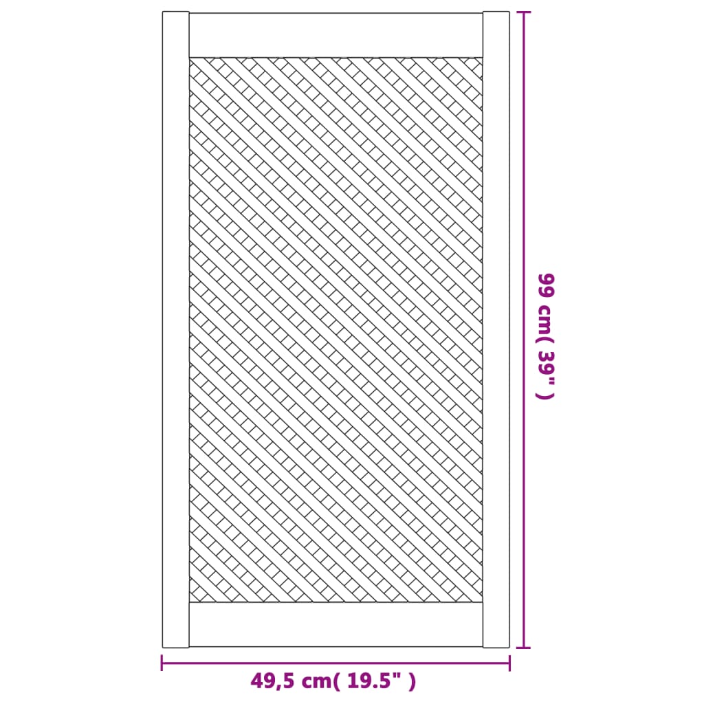 vidaXL Portas de armário design treliça 2 pcs 49,5x99 cm pinho maciço