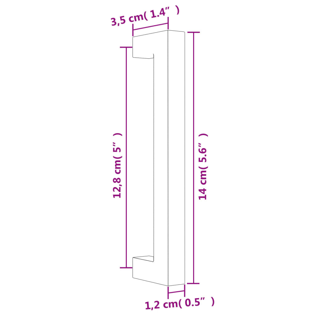 vidaXL Puxadores para móveis 20 pcs 128 mm aço inoxidável preto