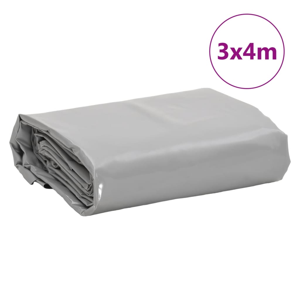 vidaXL Lona 3x4 m 650 g/m² cinzento