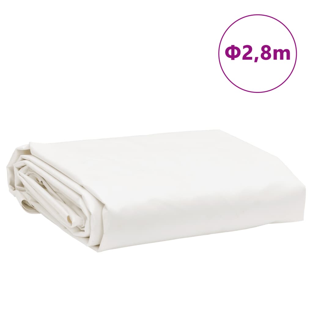 vidaXL Lona Ø 2,8 m 650 g/m² branco