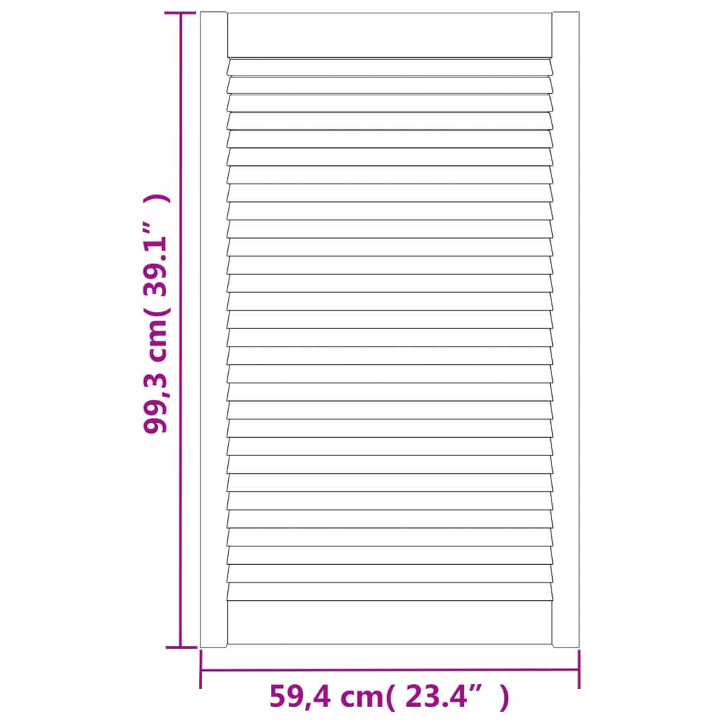 vidaXL Portas de armário 4 pcs com design de persiana pinho maciço