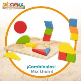 Woomax|Puzzle Infantil de Madeira Woomax Formas + 12 Meses 16 Peças (6 Unidades)