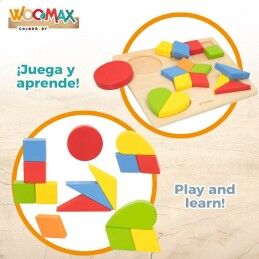 Woomax|Puzzle Infantil de Madeira Woomax Formas + 12 Meses 16 Peças (6 Unidades)