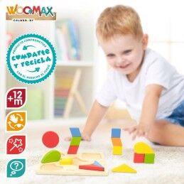 Woomax|Puzzle Infantil de Madeira Woomax Formas + 12 Meses 16 Peças (6 Unidades)