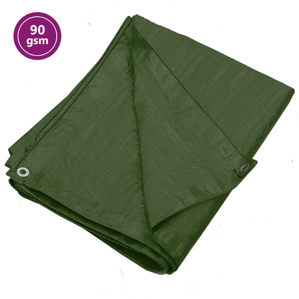 vidaXL Lona 90 g/m² 3x4 m PEAD verde