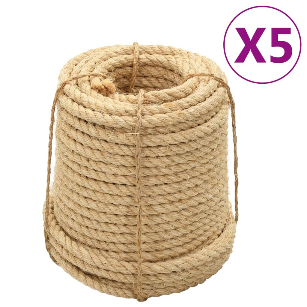 vidaXL Cordas de sisal 5 pcs 20 mm 100 m