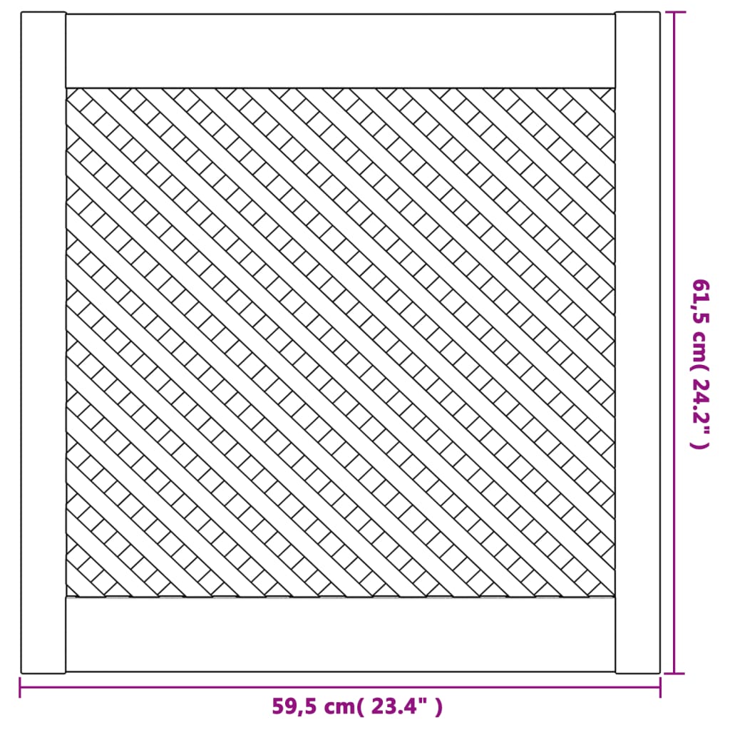 vidaXL Portas de armário design treliça 2 pcs 59,5x61,5cm pinho maciço