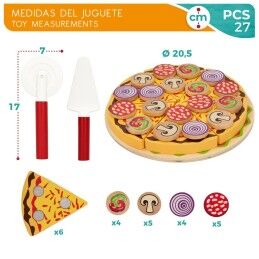 Woomax|Jogo de madeira Woomax Pizza 27 Peças (6 Unidades)